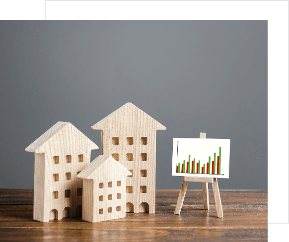 Real estate market concept display